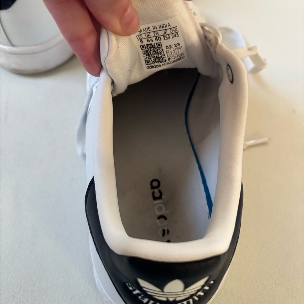 Adidas White and Navy Stan Smiths - Picture 11 of 11